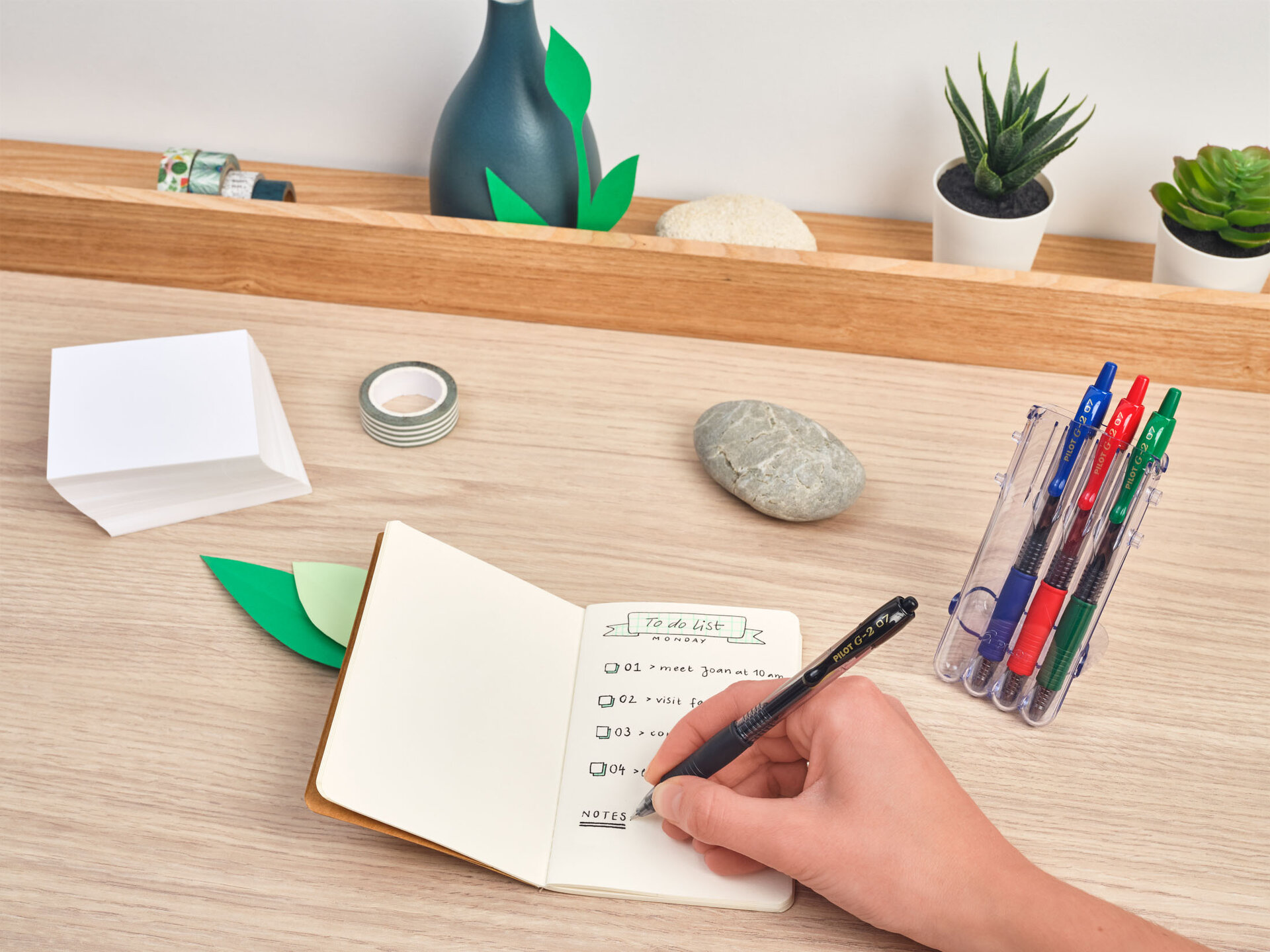 Mit nachfüllbaren Stiften ist auch das Schreiben der To-Do-Liste nachhaltig