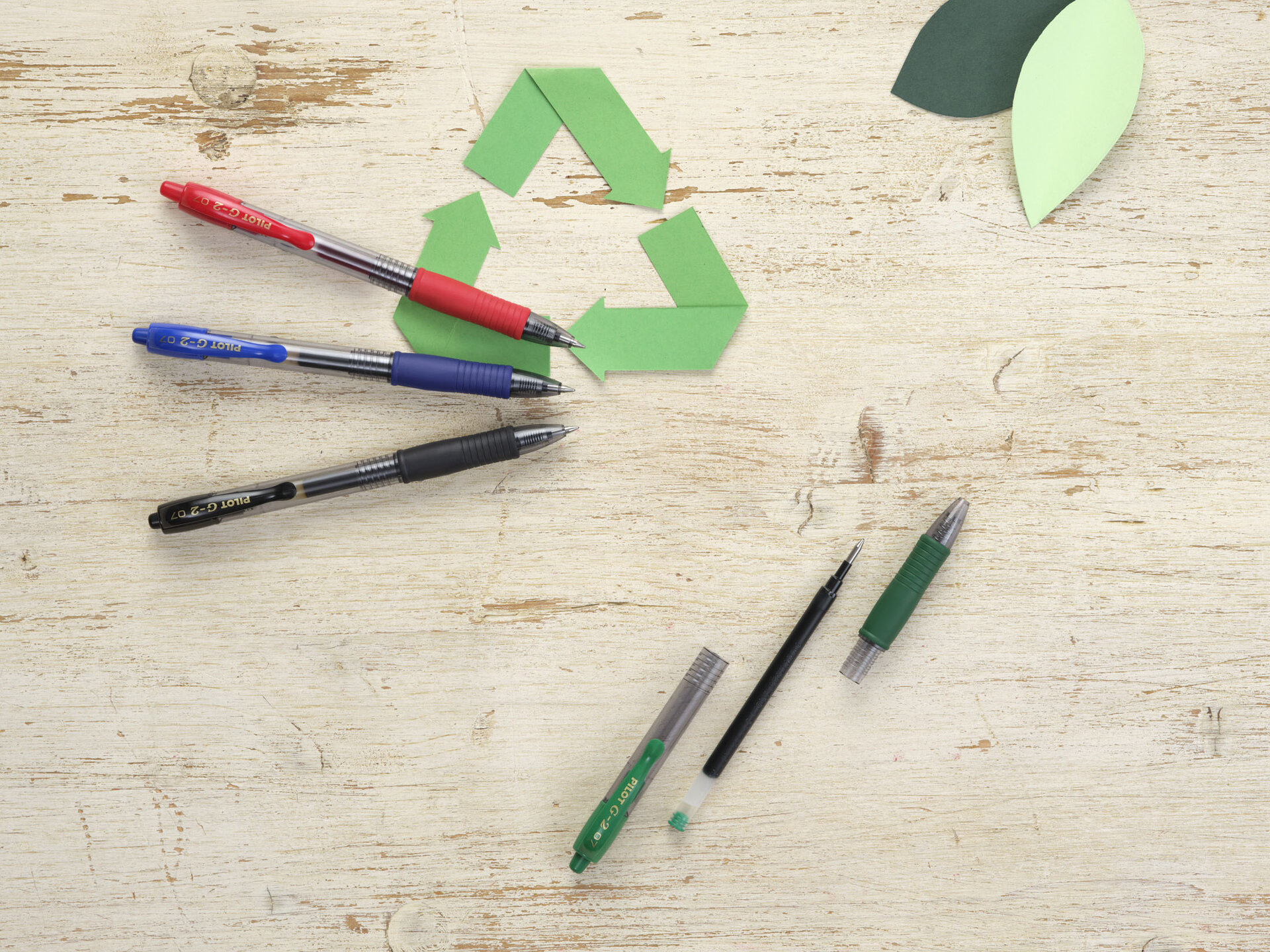 Stifte aus recyceltem Kunststoff helfen, den Plastikmüll auf der Erde zu reduzieren