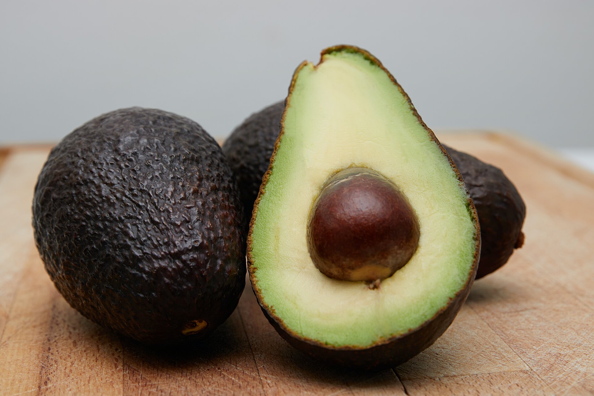 Freshly cut avocado